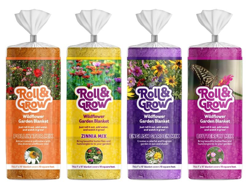 Roll & Grow Wildflower Garden Blanket - Zennia Mix