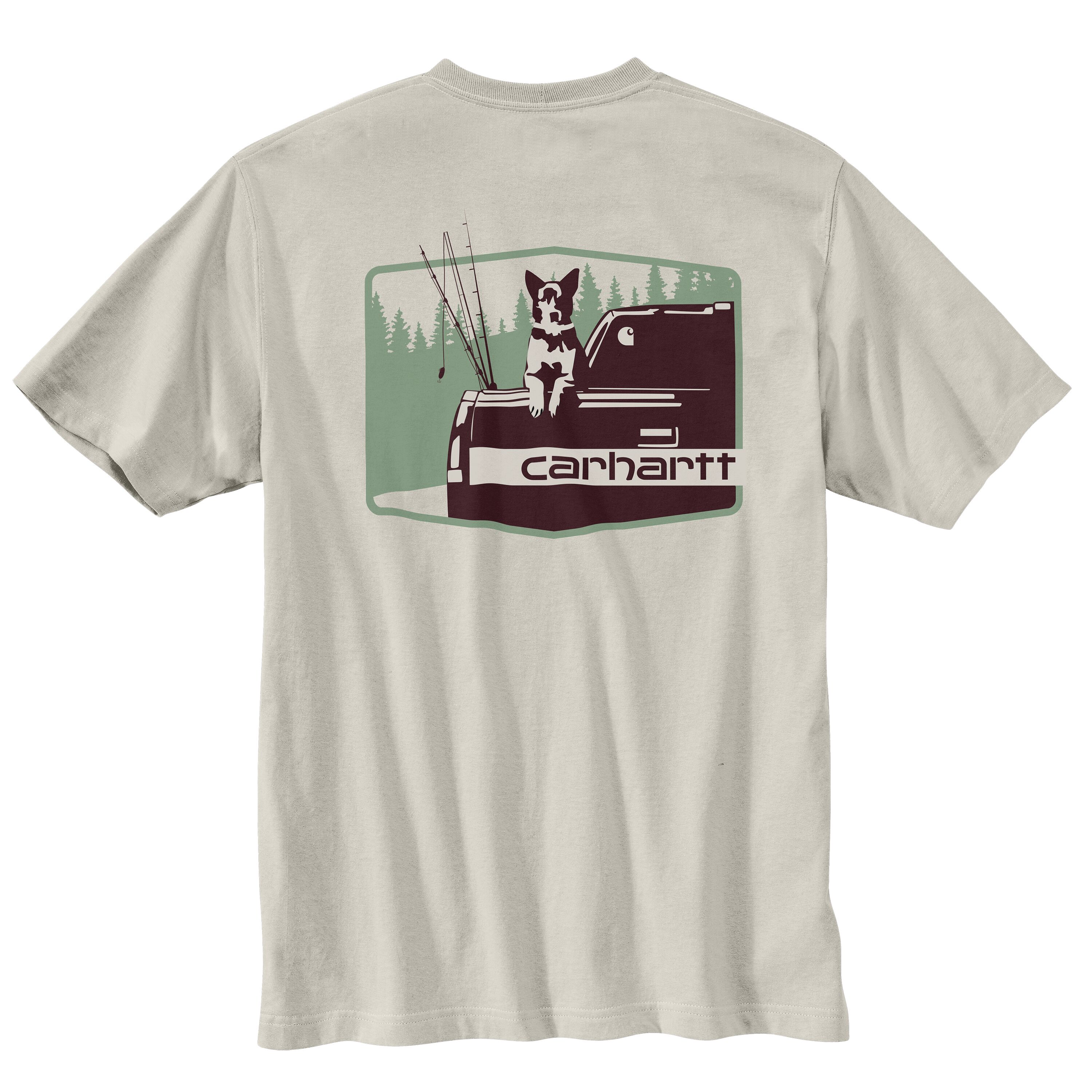 Men's Loose Fit Heavyweight Short Sleeve Pocket Dog Graphic T-shirt