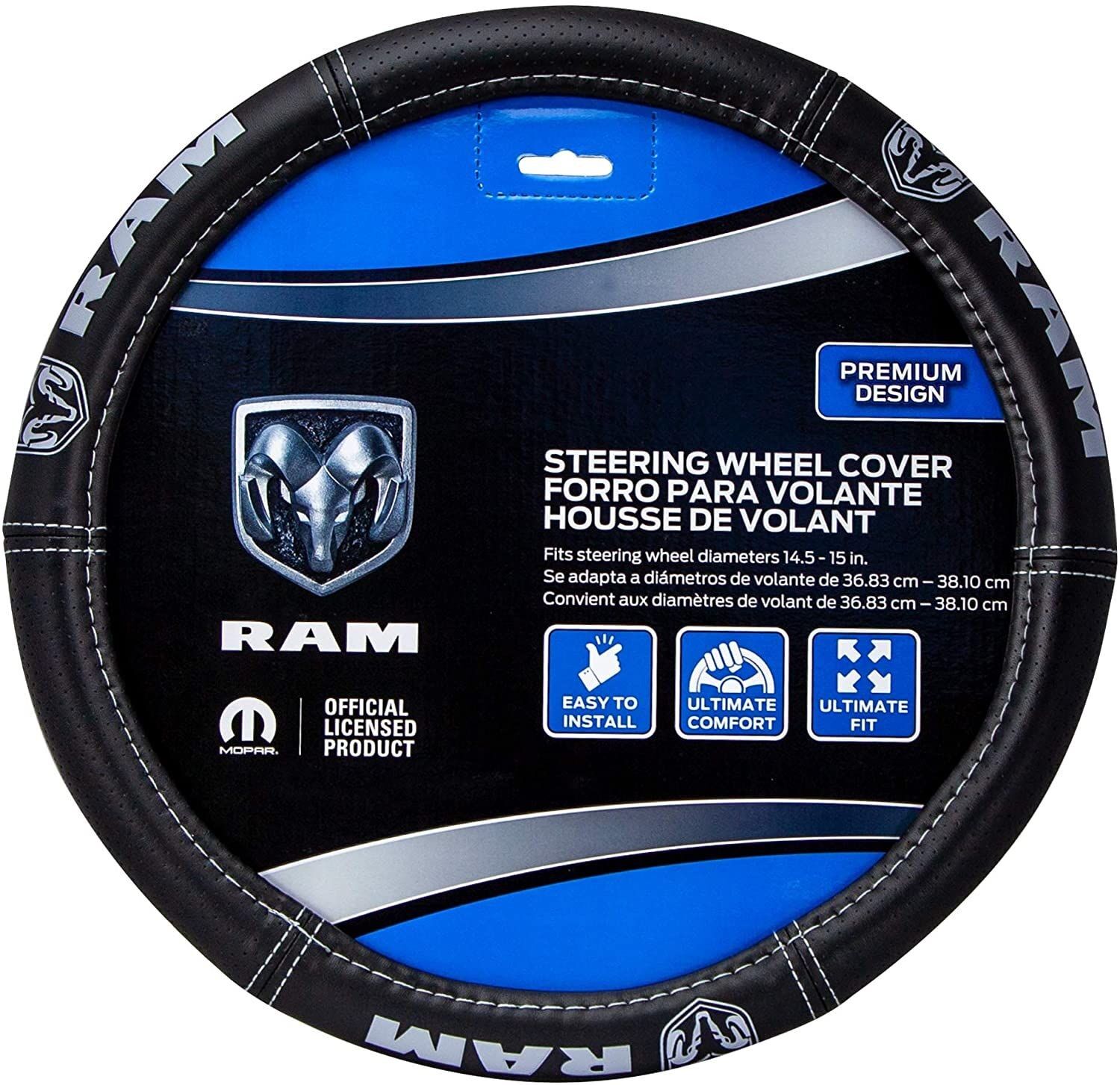 Plasticolor Dodge Ram Deluxe Elite Steering Gray Logo Wheel Cover