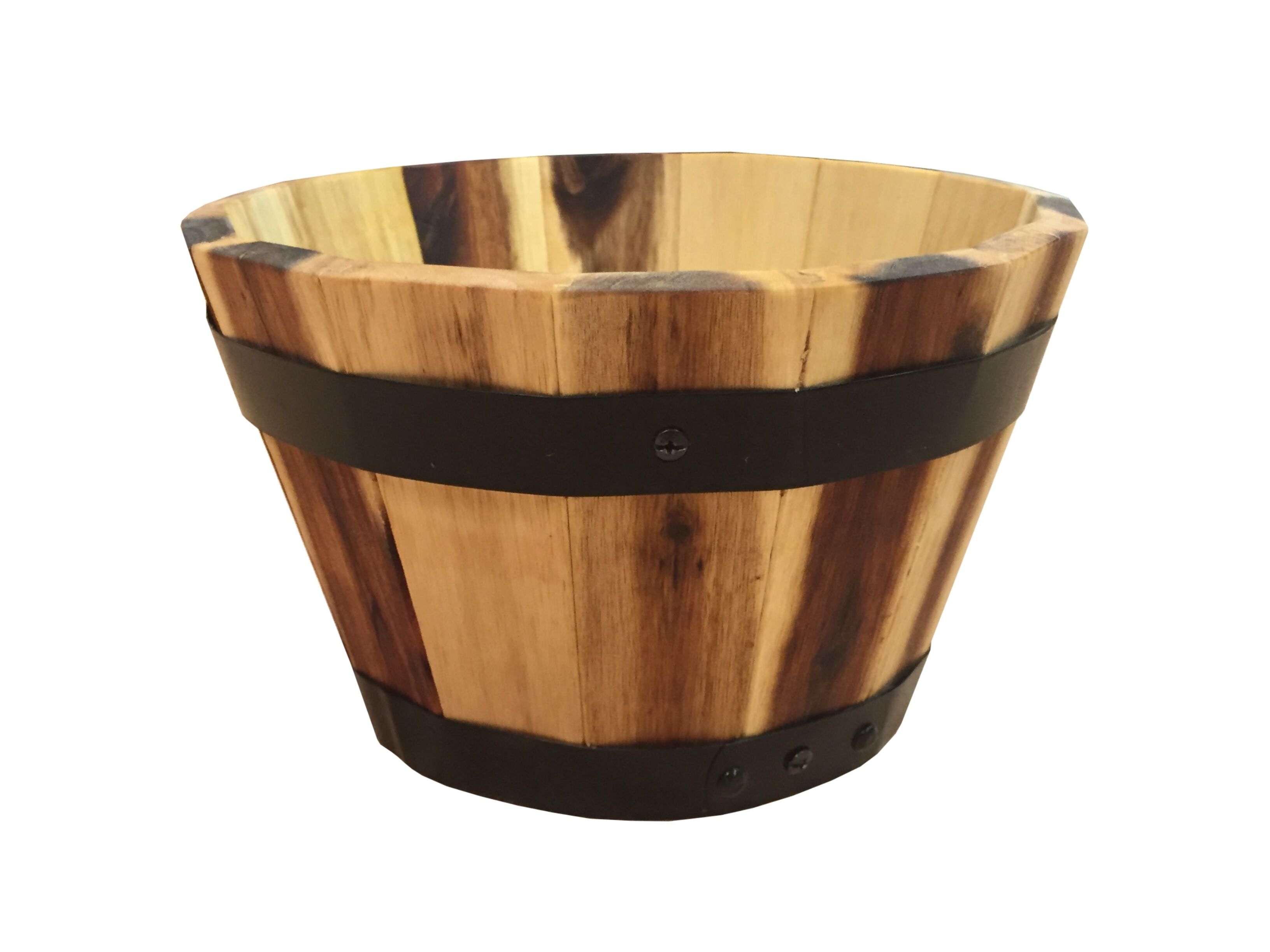 Wood Barrel Planter