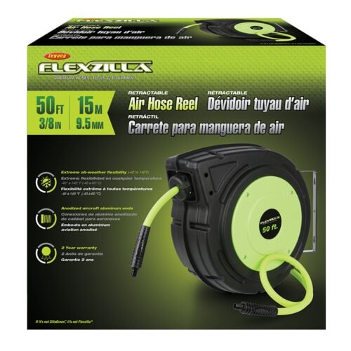 Enclosed Retractable Air Hose Reel - 3/8" x 50'