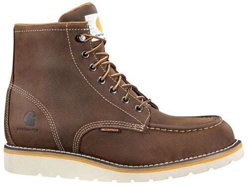 Men's 6" Waterproof Soft Toe Wedge Brown Boot