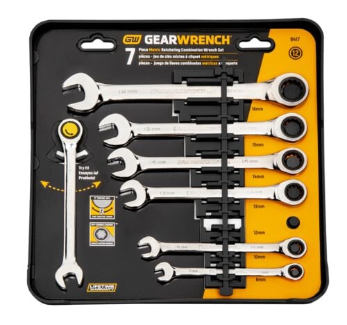 7 Piece Metric Combination Ratcheting Wrench Set