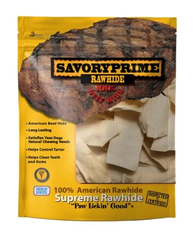 2"x6" Rawhide Chips Natural - 1 Lb Bag