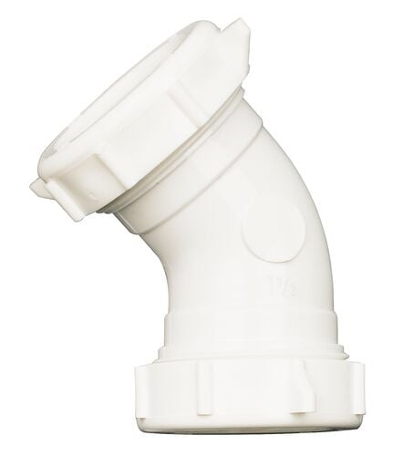 45 Degree Drain Pipe Elbow with Reducing Washer - 1-1/2"