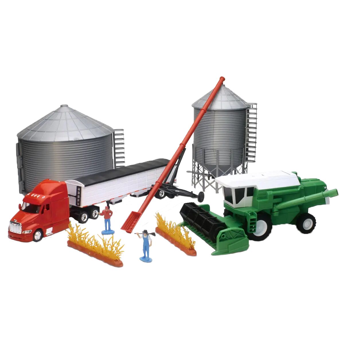 New Ray Grain Bin Farm Set With Hauler