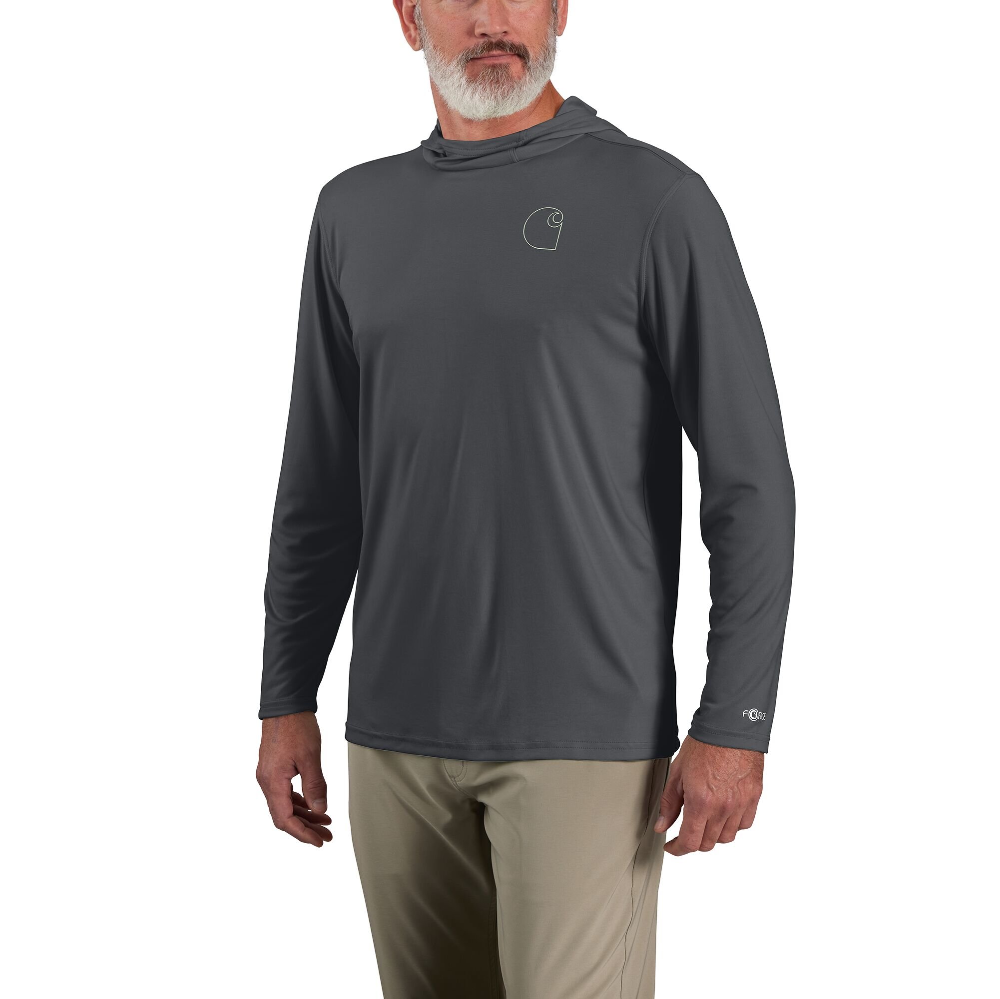 Men's Force Sun Defender Lightweight Logo Graphic Hooded Long Sleeve T-Shirt