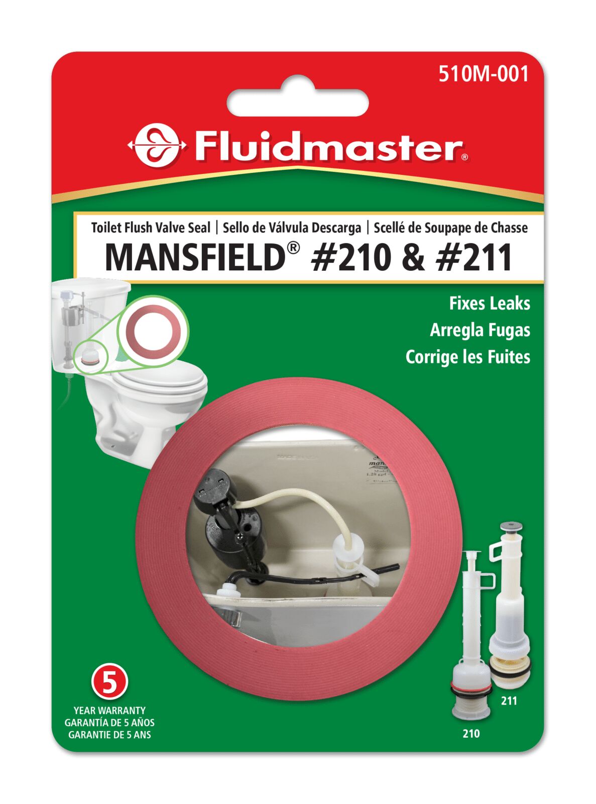 4-Pack Mansfield Toilet Flush Valve Seal - Upgraded Silicone Gasket For Models 210 & 211, Replaces Part #630-0030 - View #3