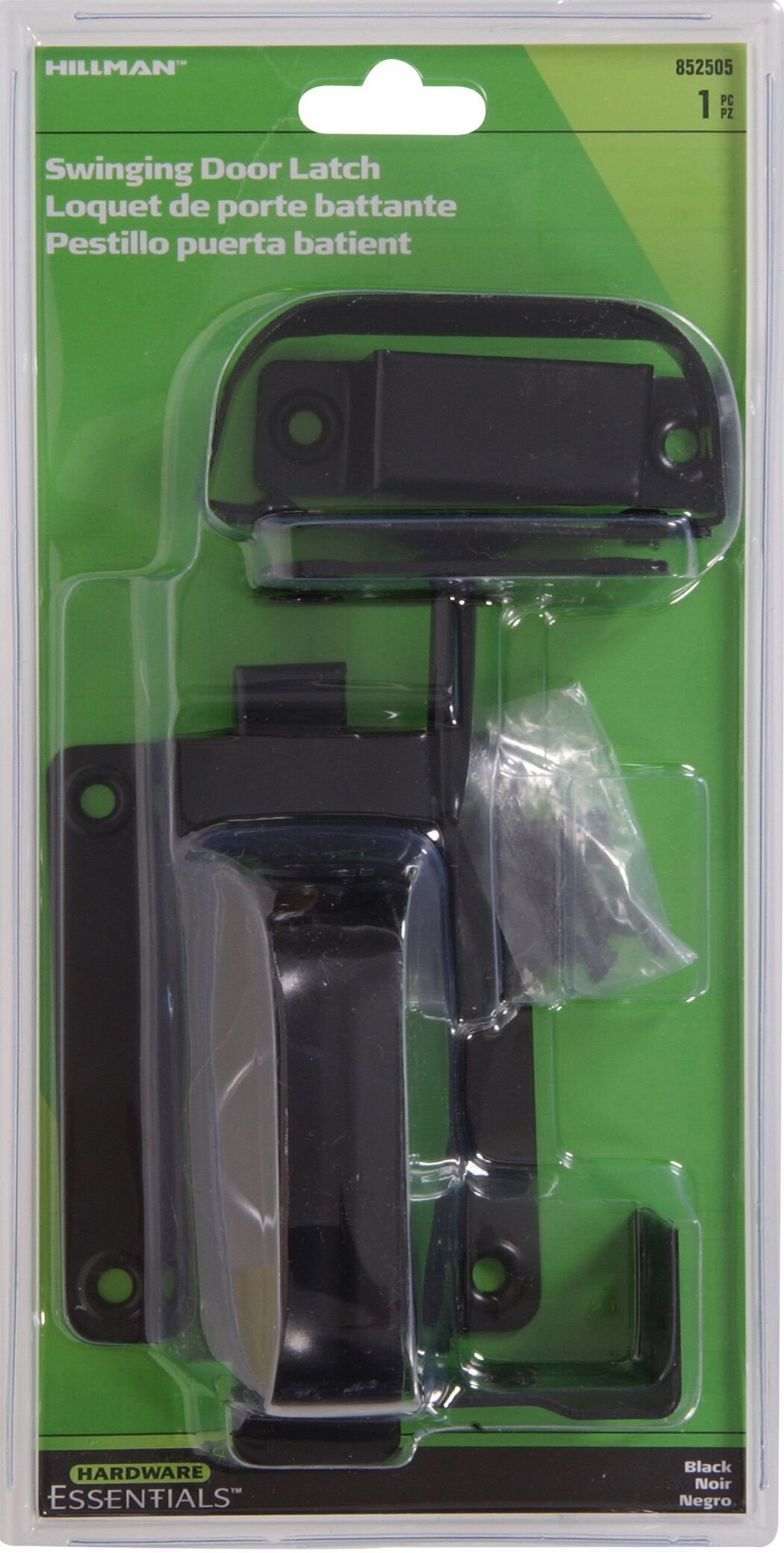 Hillman Hardware Essentials Swinging Door Latch in Black