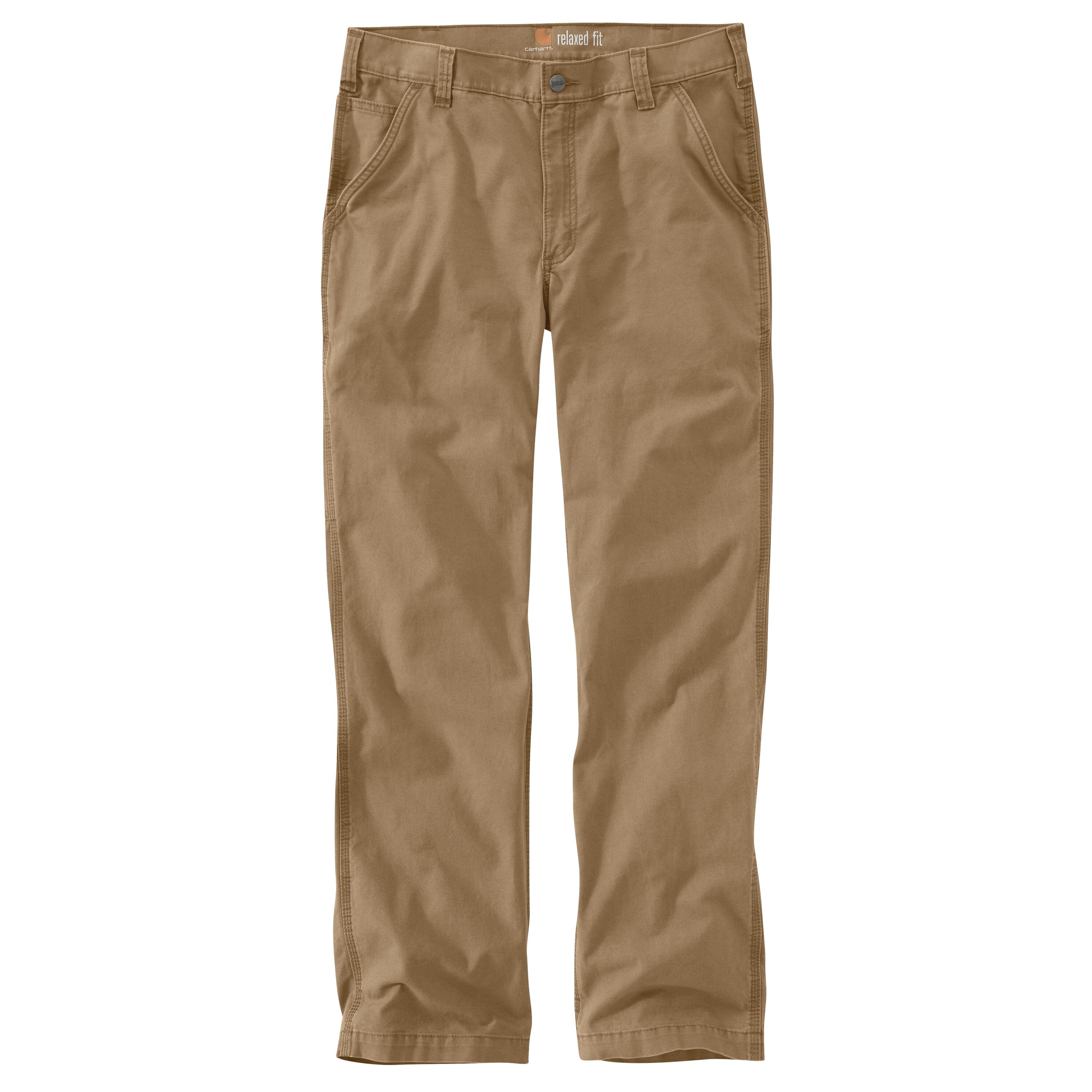 Men's Rugged Flex Relaxed Fit Canvas Work Pant in Dark Khaki