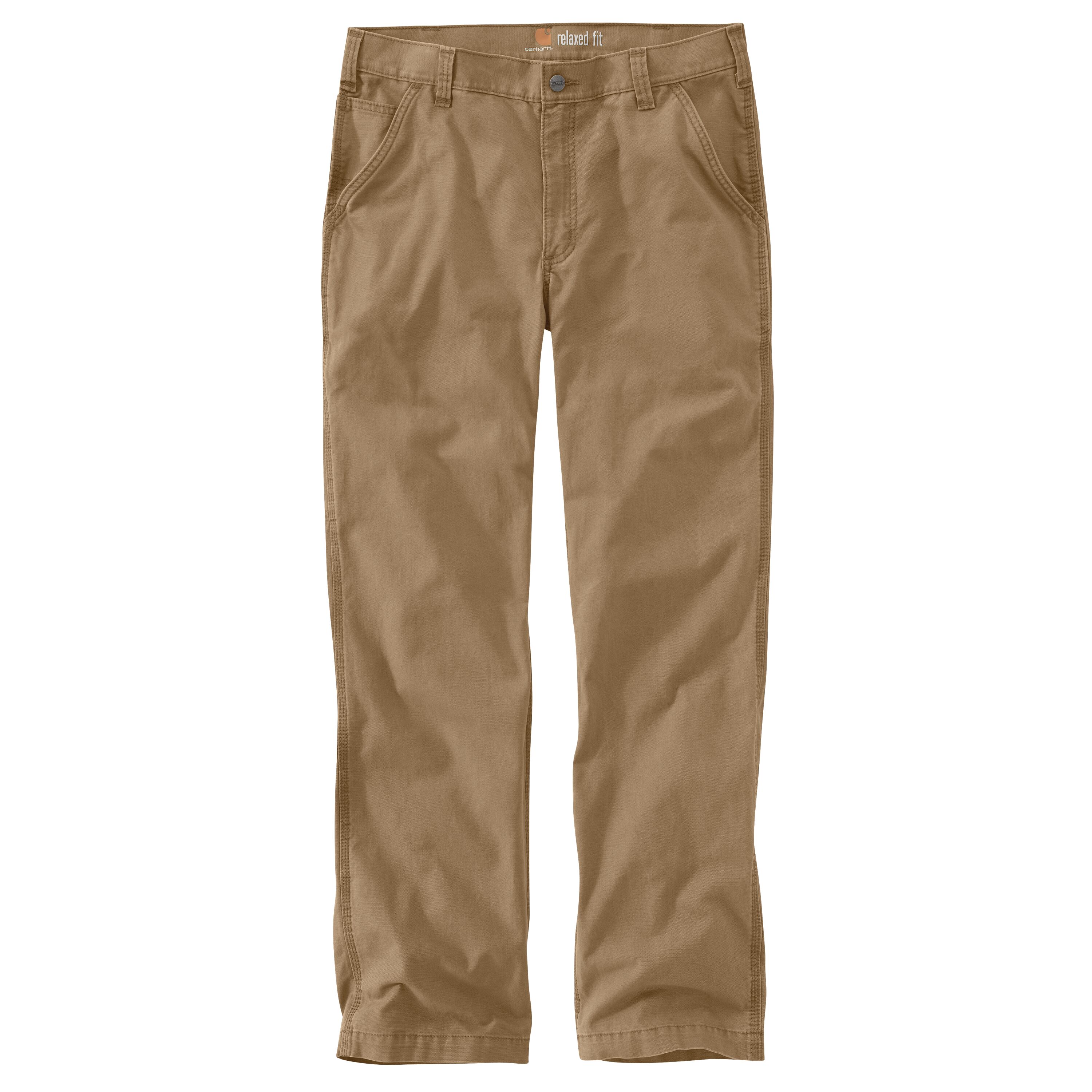 Men's Rugged Flex Relaxed Fit Canvas Work Pant in Dark Khaki