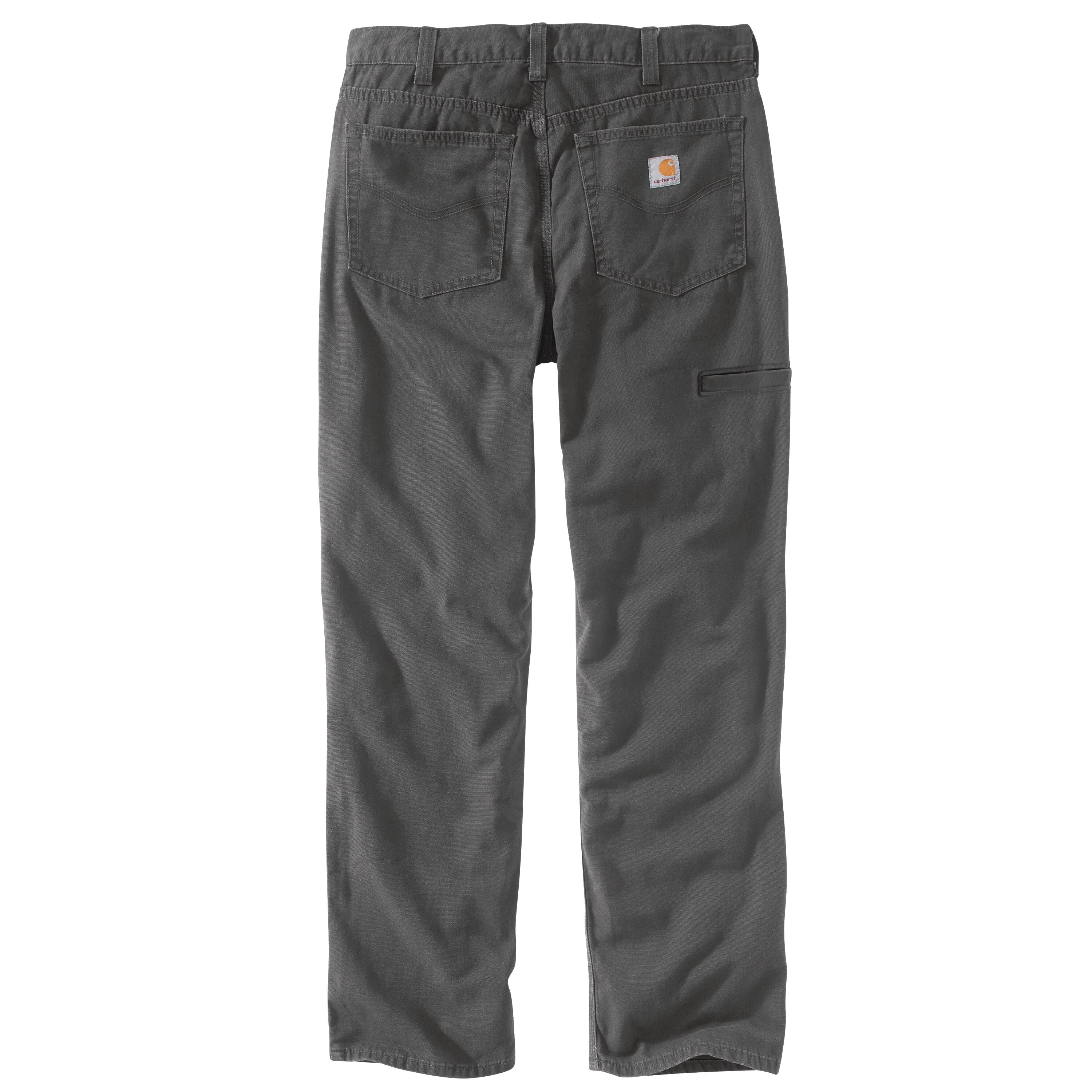 Men's Rugged Flex Relaxed Fit Canvas 5-Pocket Work Pant in Gravel