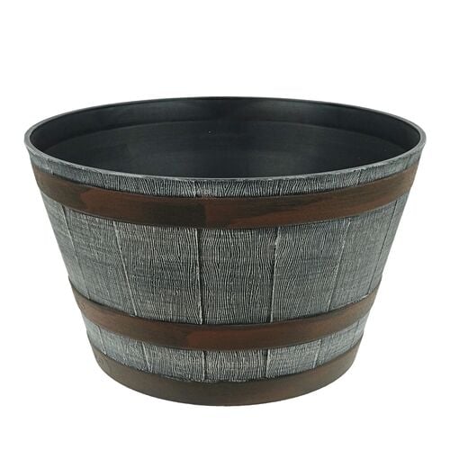 22" Whiskey Barrel Planter in Grey