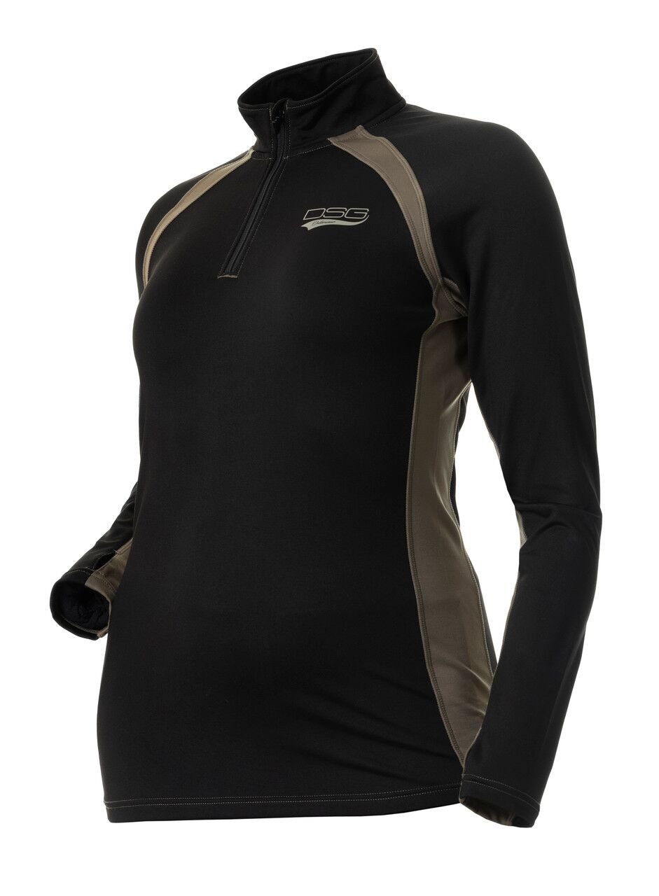 Women's D-Tech 1/4 Zip Base Layer Shirt 2.0 in Black/Stone