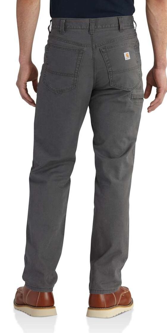 Men's Rugged Flex Relaxed Fit Canvas 5-Pocket Work Pant in Gravel