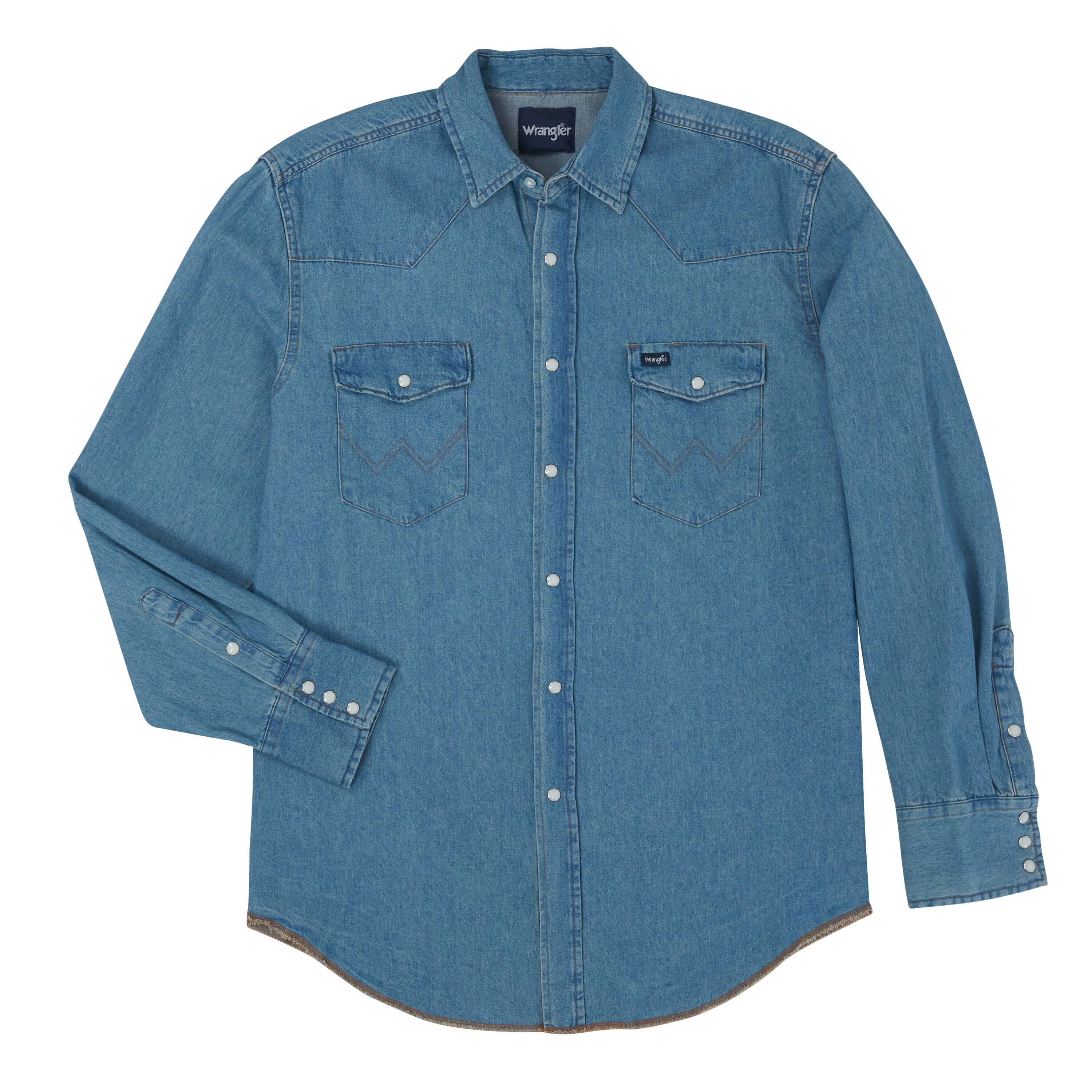 Men's Cowboy Cut Work Western Denim Long Sleeve Buttondown