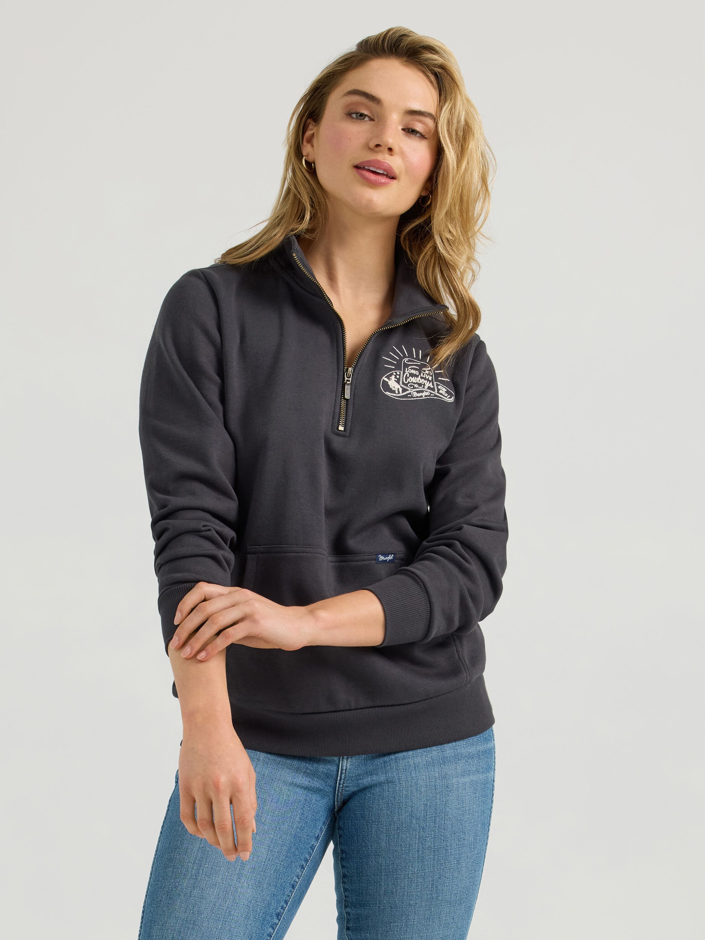 Women's Long Live Cowboys Quarter Zip Pullover