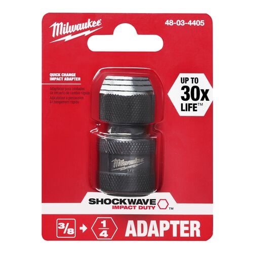 2" SHOCKWAVE Impact Socket Adapter - 1/4" Hex x 3/8" Square