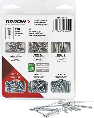 120 Pieces Rivet Assortment Pack
