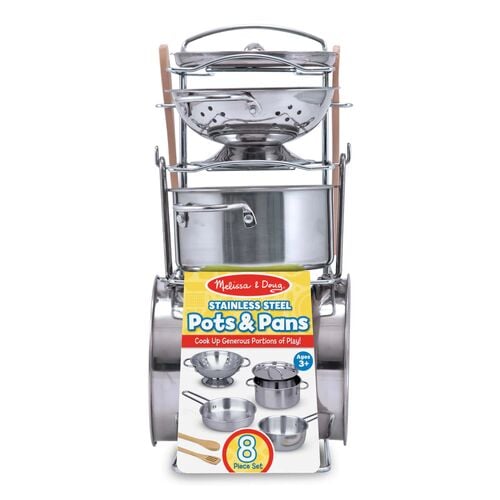 Let's Play House! Stainless Steel Pots & Pans Play Set