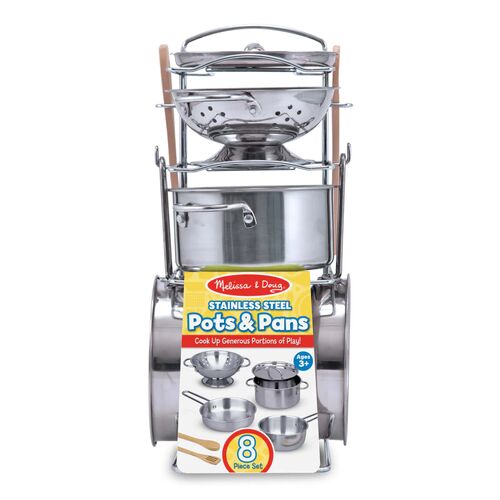 Let's Play House! Stainless Steel Pots & Pans Play Set