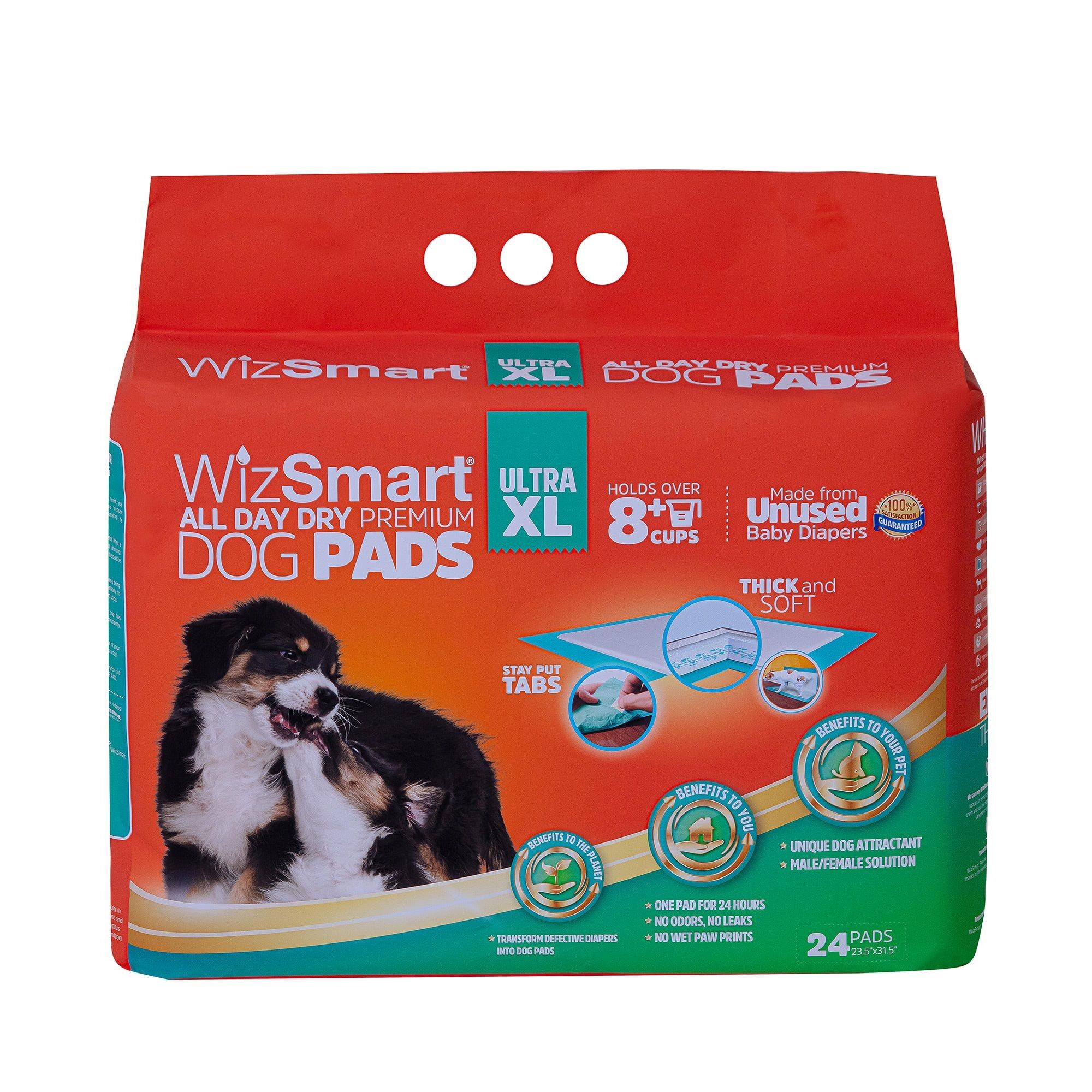 WizSmart All Day Premium X-Large Super Dry Dog Pads 24 Count