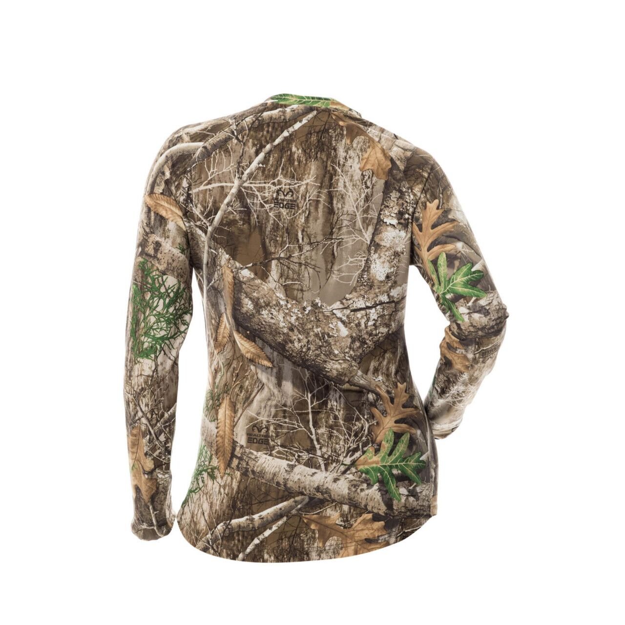 Women's Long Sleeve Camo Tech Shirt - UPF 50+ in Realtree Edge