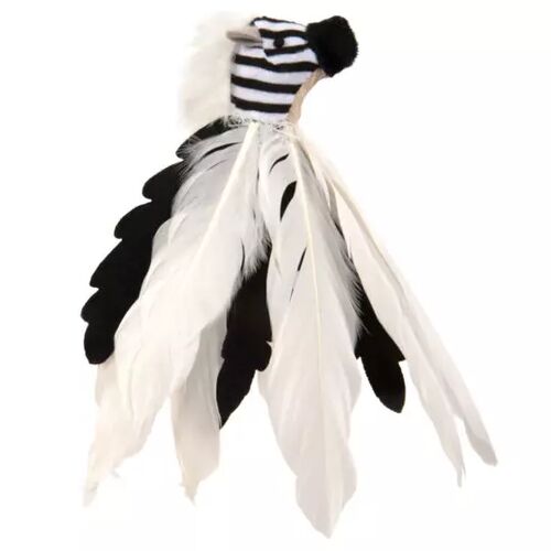 Zingy Zebra Feathered Toss and Chase Cat Toy