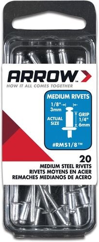 1/8 X 1/4" Medium Steel Pop Rivet