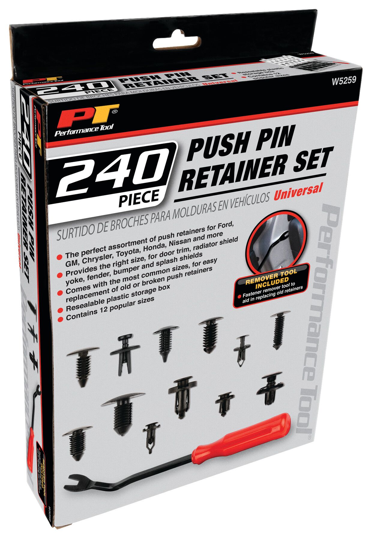 Push Pin Retainer Assortment - 240 Piece