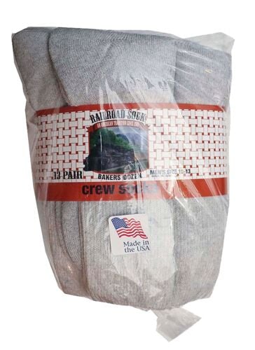 Baker's Dozen 13 Pairs Grey Crew Socks