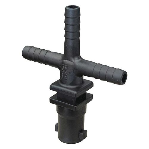 3/8" Double Hose Shank Barb Body Nozzle Cross