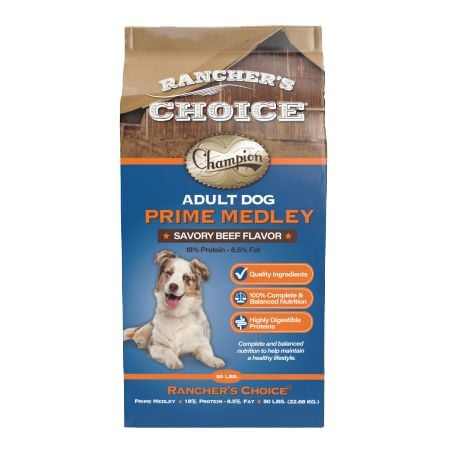 Adult Prime Medley Savory Beef Flavor Dry Dog Food - 50 lb Bag