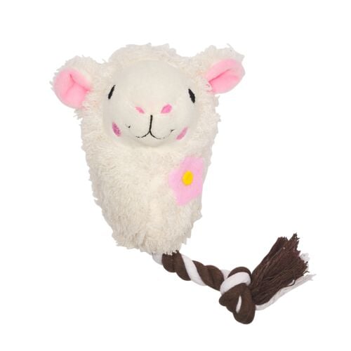 Llama & Rope Plush Squeaky Dog Toy