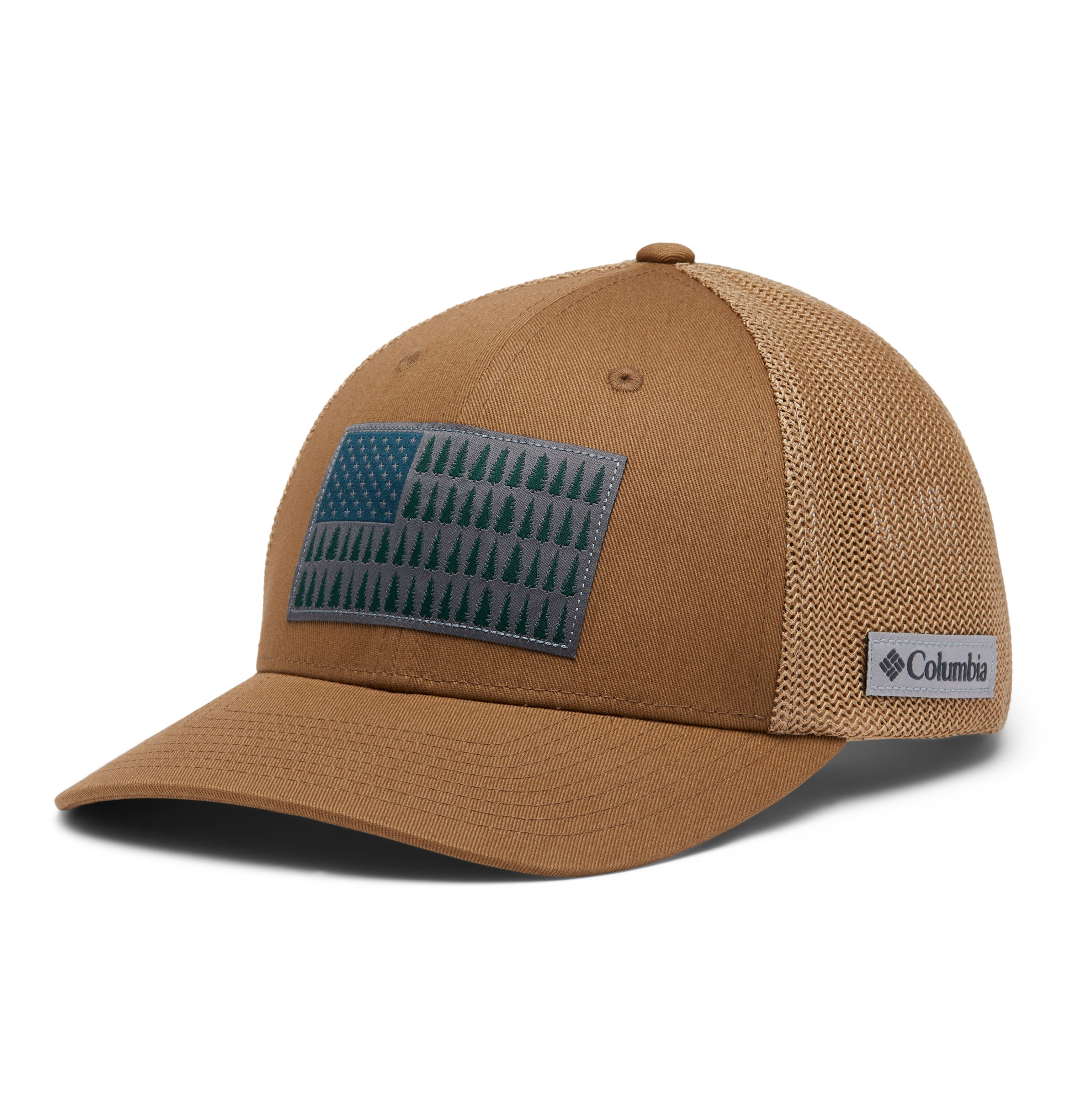 Men's High Crown Mesh Tree Flag Ball Cap