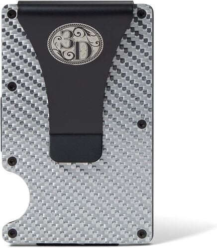 Smart Wallet in Silver Metal Basket Weave