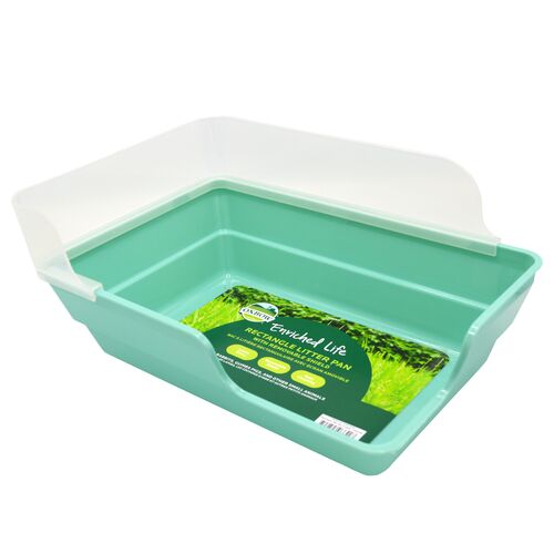 Enriched Life Rectangle Litter Pan with Removable Shield