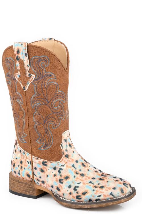 Kids' Floral Glitter Western Boots