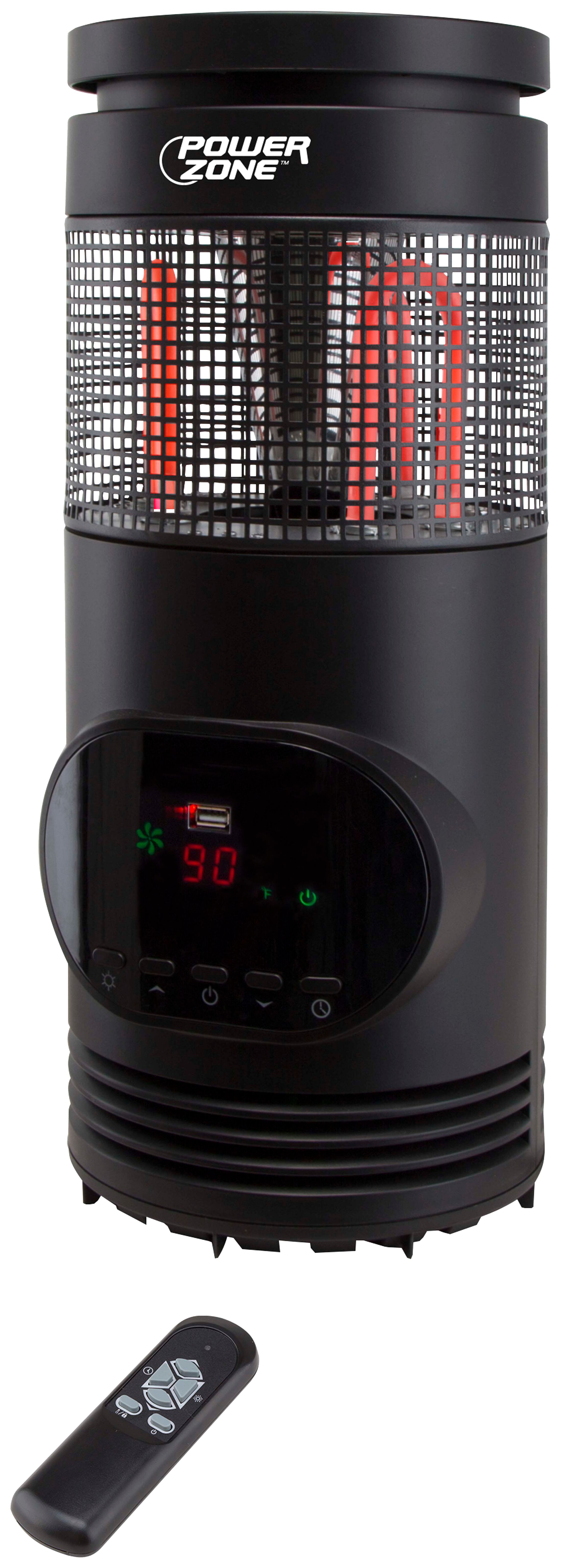 Power Zone Heat 360 Degree Infrared Space Heater with USB Port