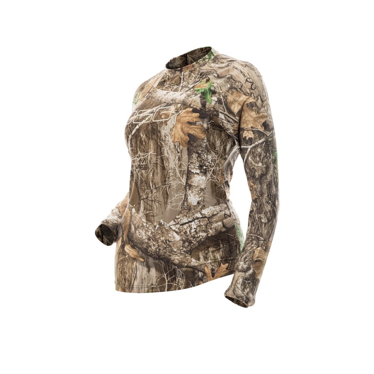 Women's Long Sleeve Camo Tech Shirt - UPF 50+ in Realtree Edge