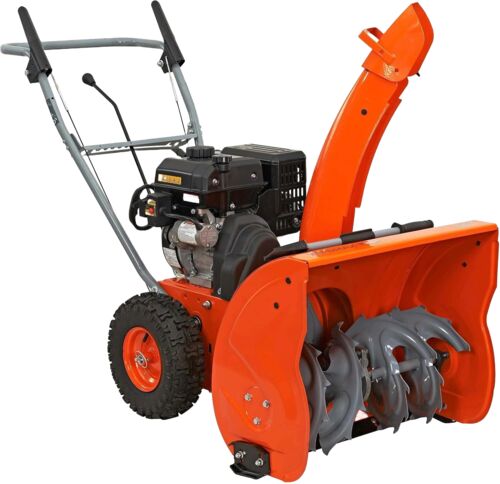 24" 212cc Two-Stage Self-propelled Gas Snow Blower with Push-Button Electric Start