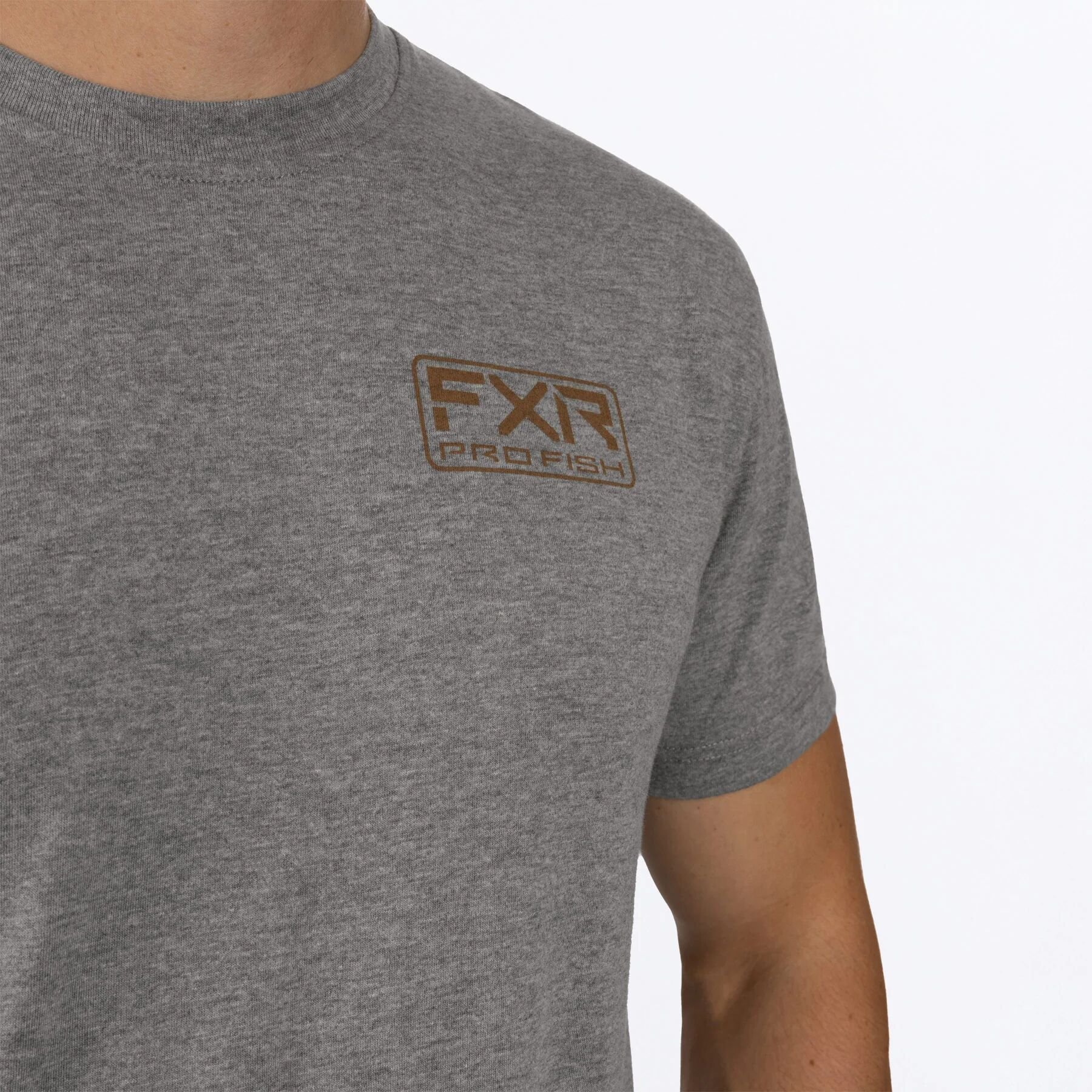 Walleye Premium Short Sleeve T-Shirt in Grey Heather.Copper