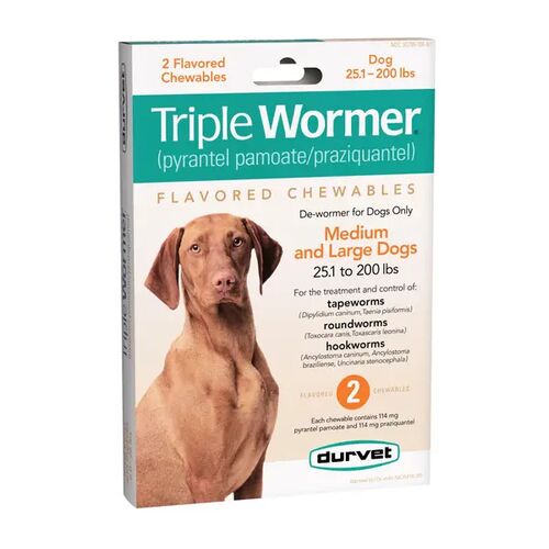 Triple Wormer for Medium and Large Dogs - 2-Pack Tab