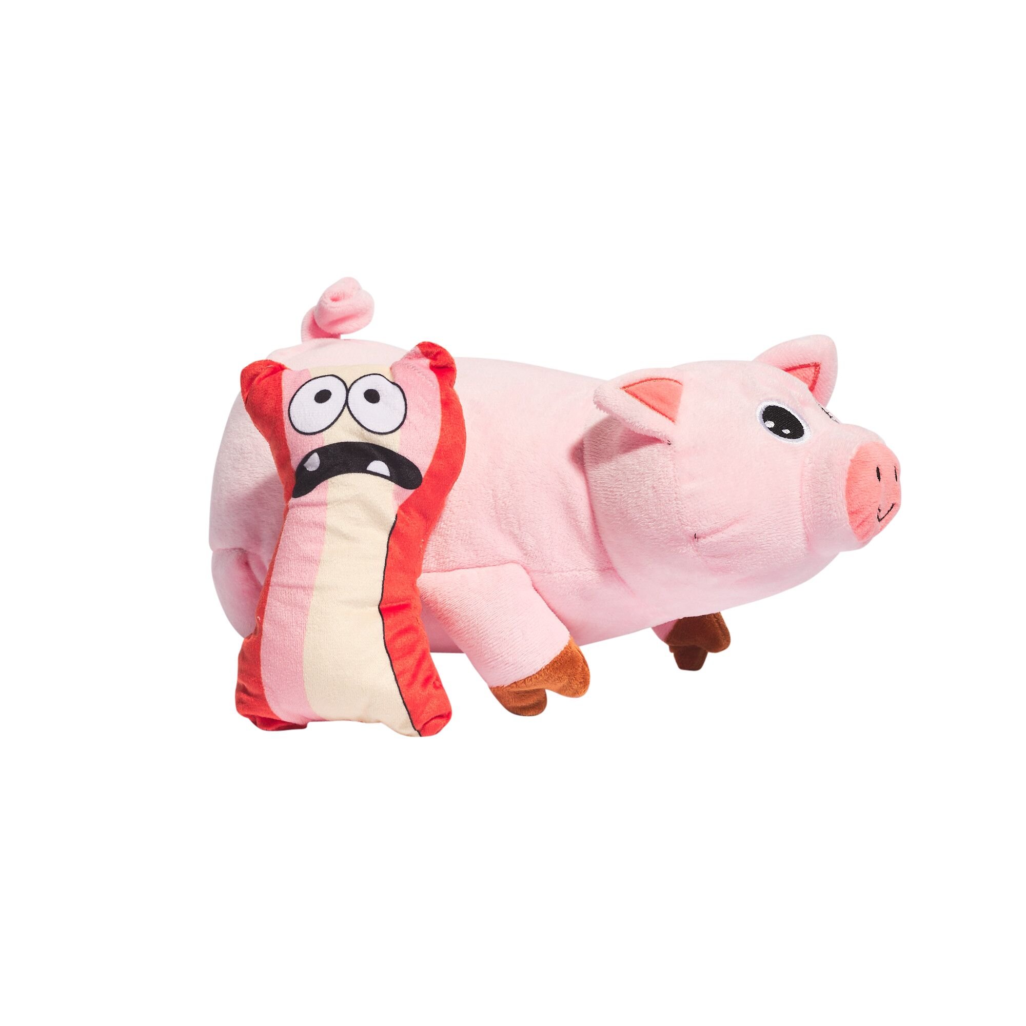 Main St. Pet 2-In-1 Pig & Bacon Plush Dog Toy
