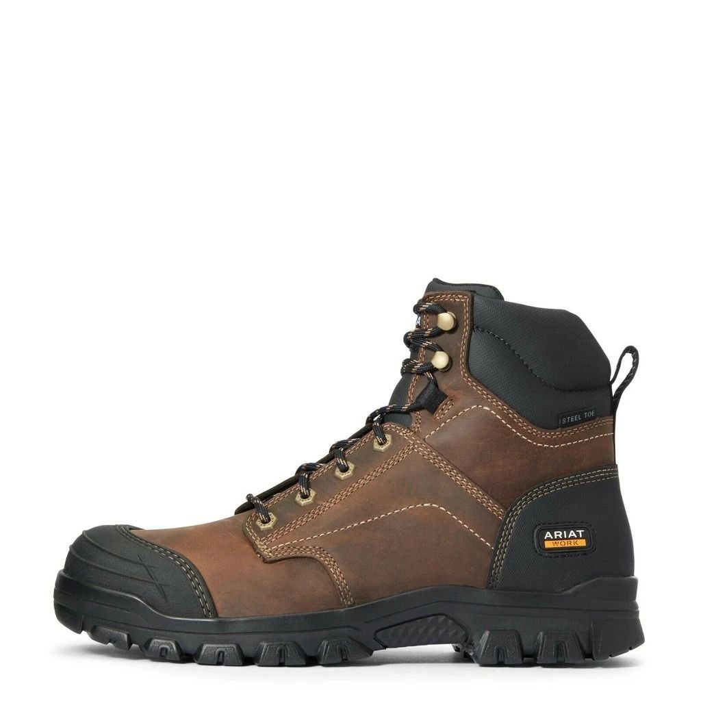 Men's Treadfast 6" Steel Toe Work Boot in Distressed Brown