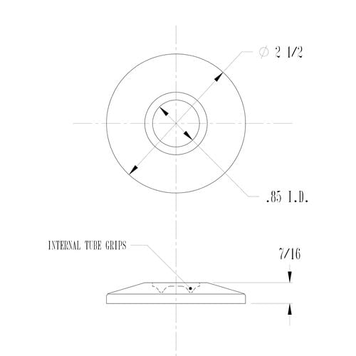 Shallow Flange in Chrome - 3/4"OD