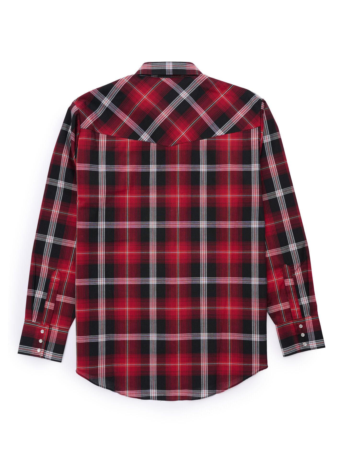 Men's Long Sleeve Textured Plaid Western Snap Shirt