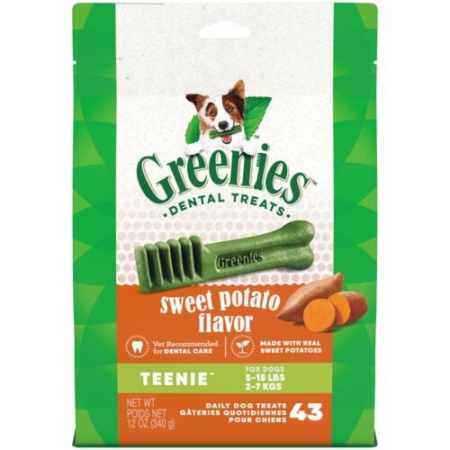 Sweet Potato Flavored Teenie Dental Dog Treats - 43 Count
