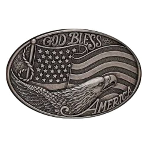God Bless America Oval Buckle