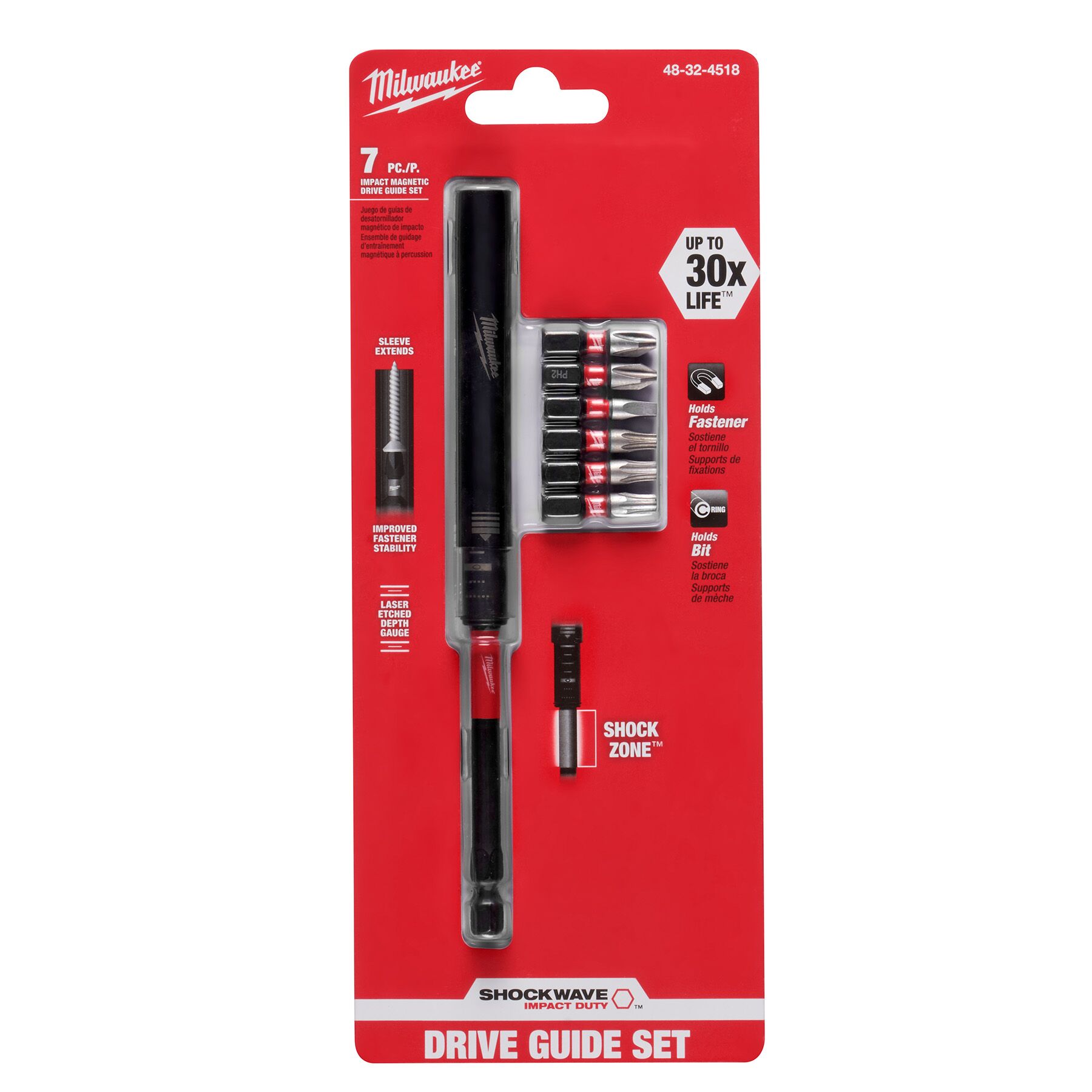bluemanページ Milwaukee SHOCKWAVE Impact Magnetic Drive Guide Set - 7 PC